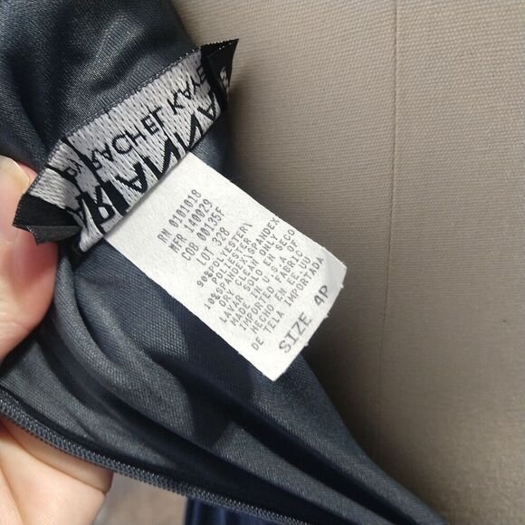 Vintage 90s Velvet Prom Dress Size 4P Gray Glitter Sparkle Sleeveless Stretch - Picture 13 of 13